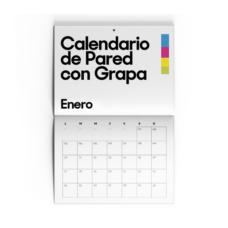Impresión calendario de pared grapado